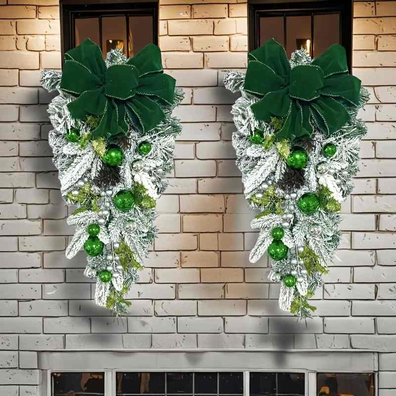 Christmas flocked door Christmas Hanging Swag