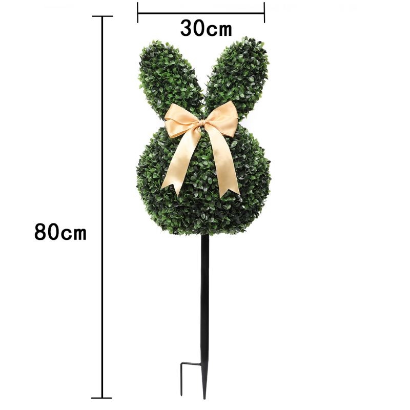 Artificial Bunny Topiary with Ground Stake