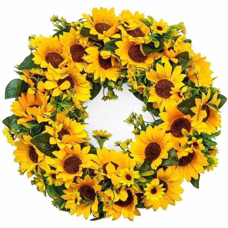 Artificial sunflower wreath