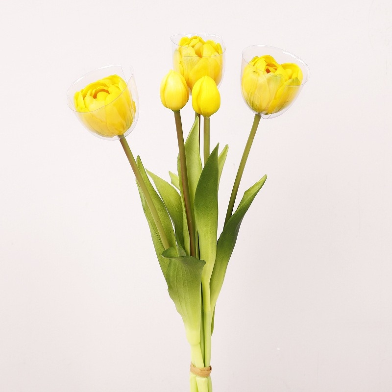 Soft-touch palstic artifical tulips