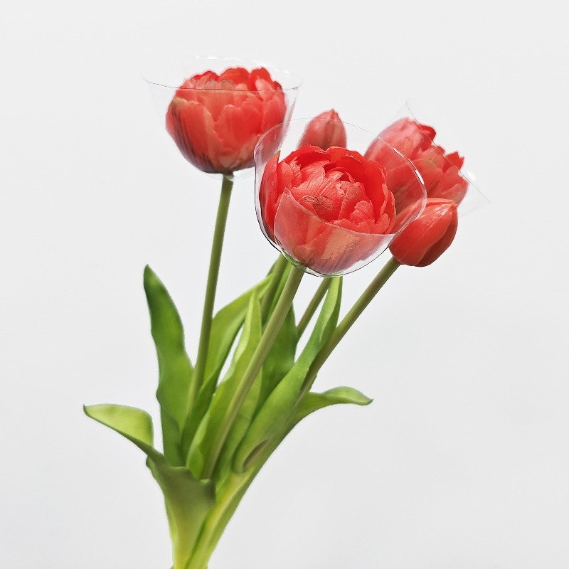 Soft-touch palstic artifical tulips