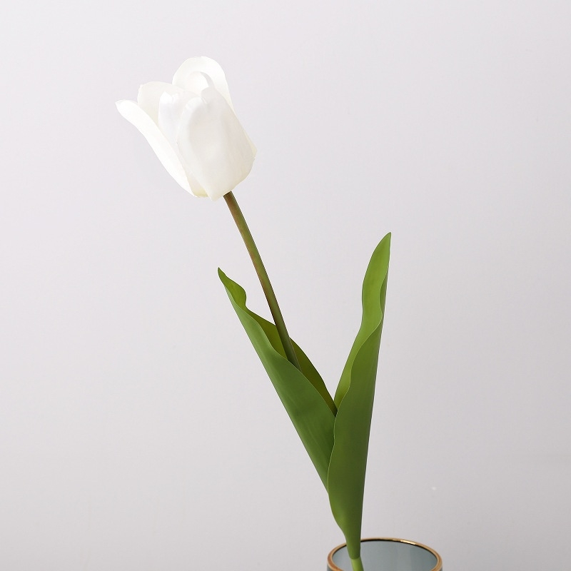Artificial open-mouthed smiling silk tulip