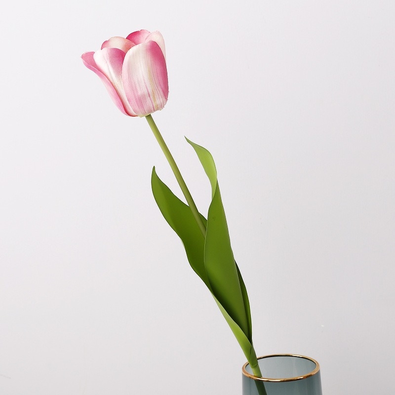 Artificial open-mouthed smiling silk tulip