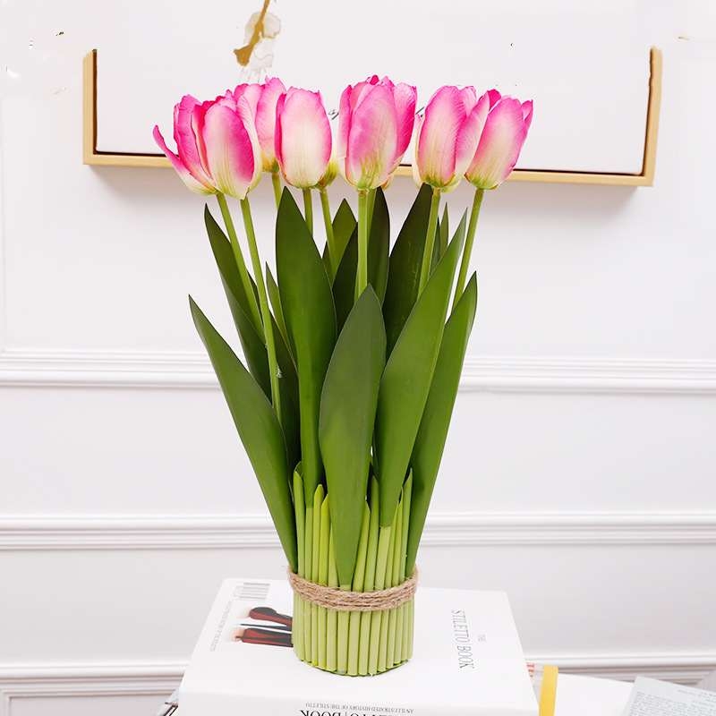 Soft-touch tulips bunch with 12 stems