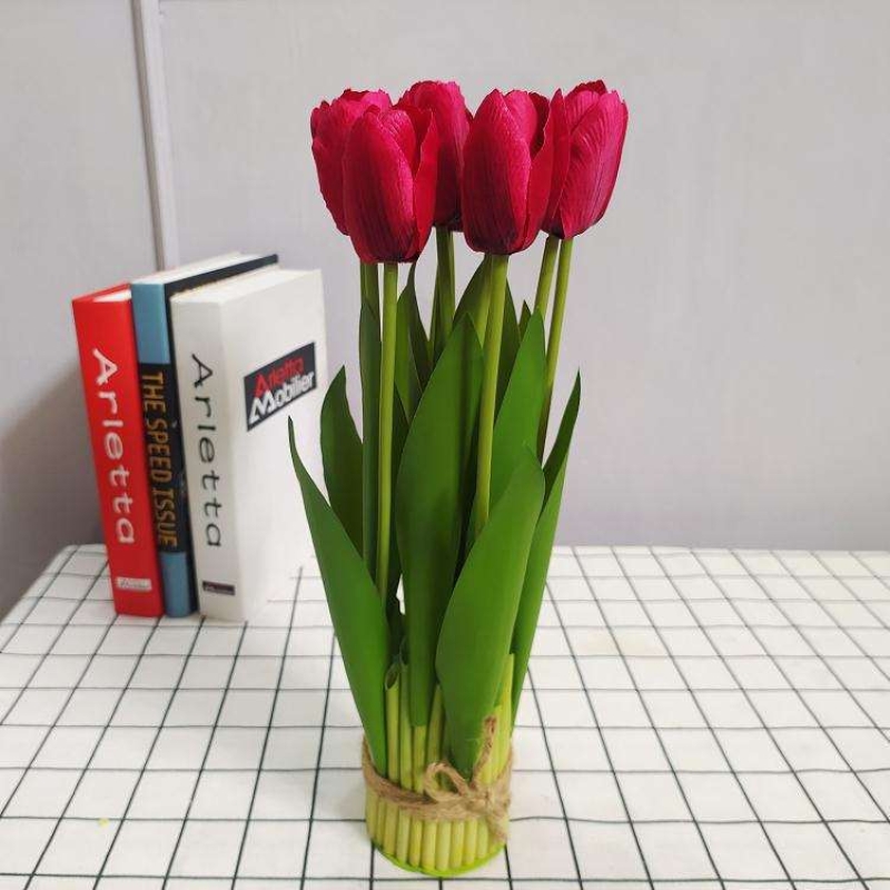 Soft-touch tulips bunch with 12 stems