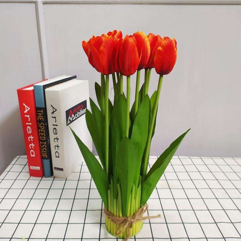 Soft-touch tulips bunch with 12 stems