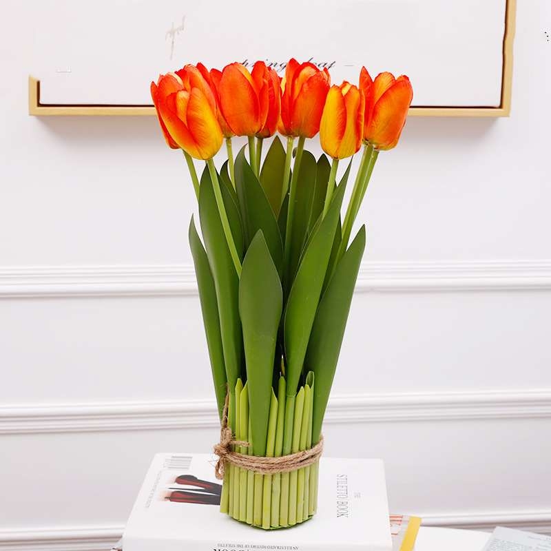 Soft-touch tulips bunch with 12 stems