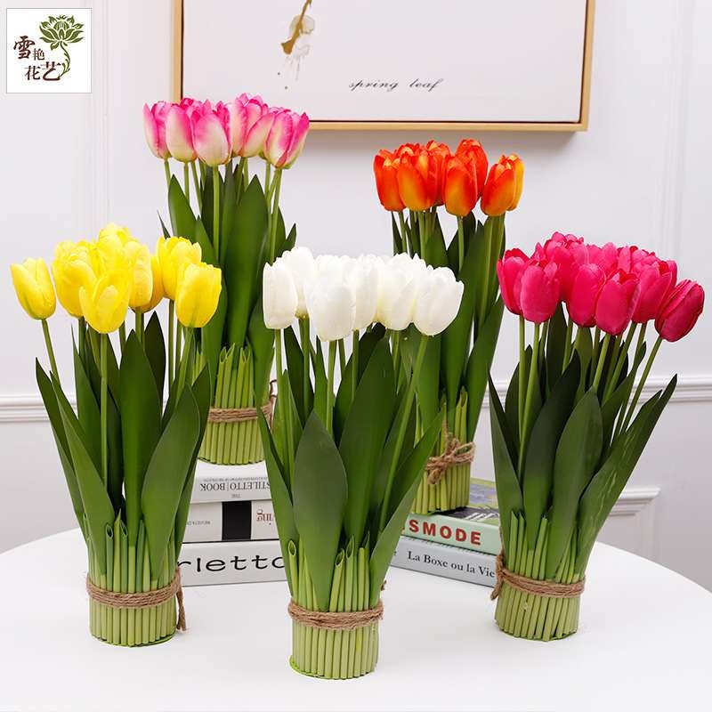Soft-touch tulips bunch with 12 stems