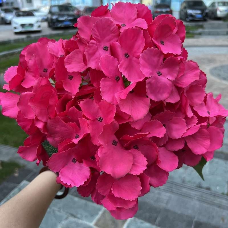 Fabric artificial hydrangea bunch