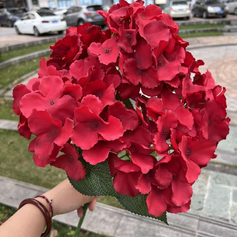 Fabric artificial hydrangea bunch