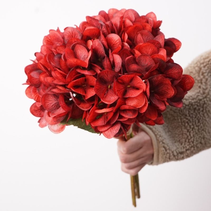 Hand-tied artificial hydrangea bunches