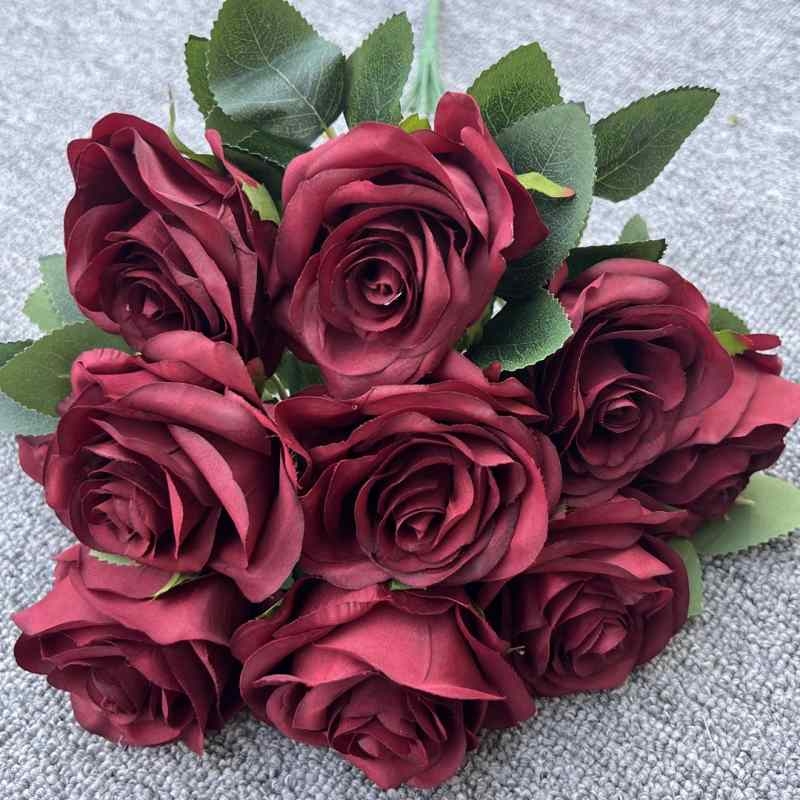 Artificial roses with 10 blooms