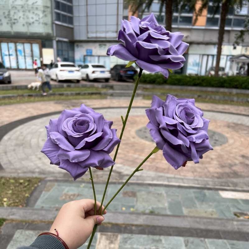 Artificial rose with three blooms