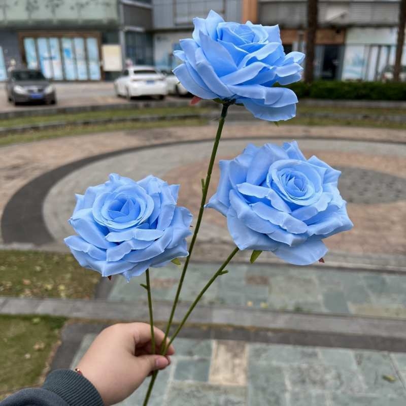 Artificial rose with three blooms