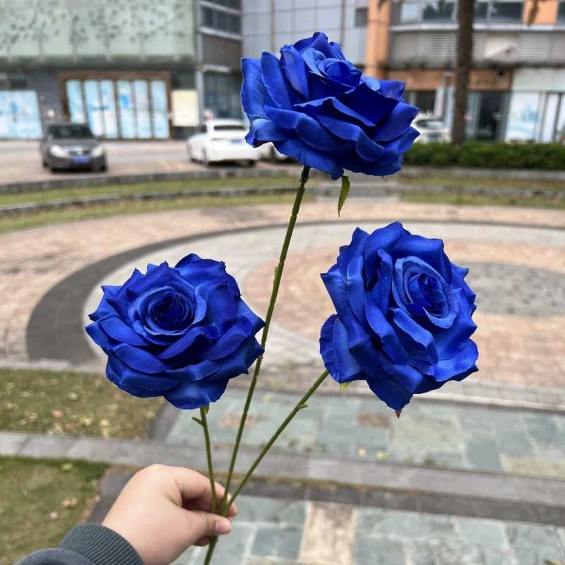 Artificial rose with three blooms