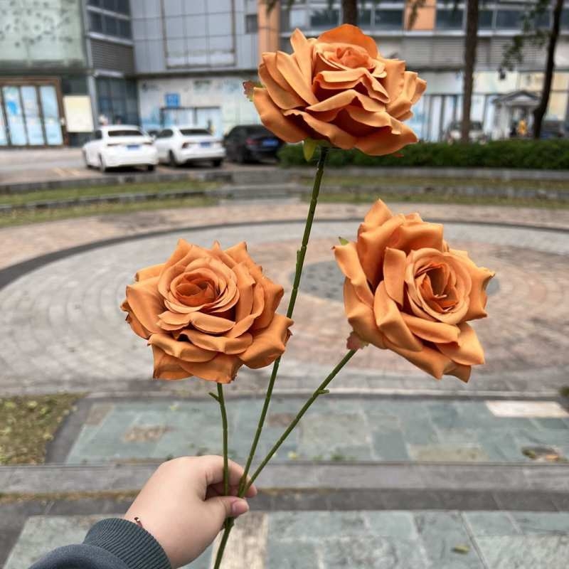 Artificial rose with three blooms