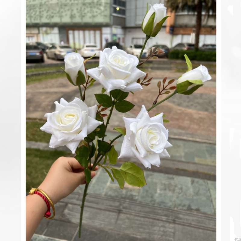 Artificial roses with six blooms