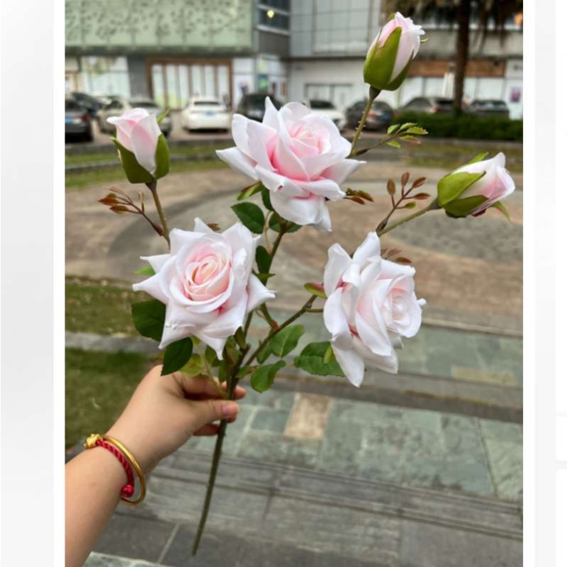 Artificial roses with six blooms
