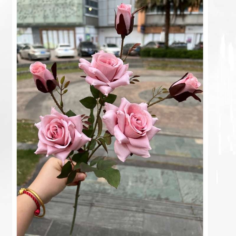 Artificial roses with six blooms