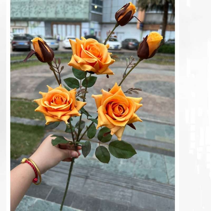 Artificial roses with six blooms