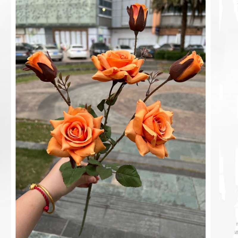 Artificial roses with six blooms