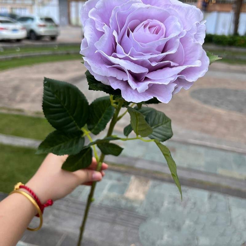 Soft-touch artificial single rose