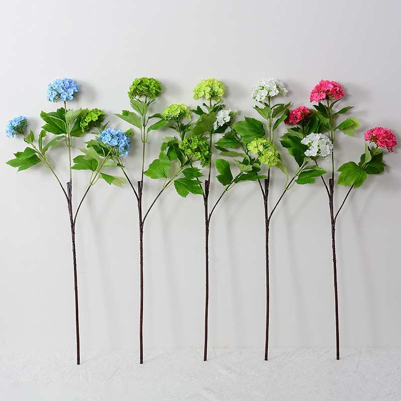Three-Bloom Fabric Artificial Hydrangea Spray – 72cm