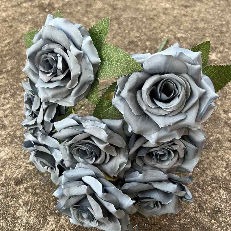 Artificial rose with nine blooms