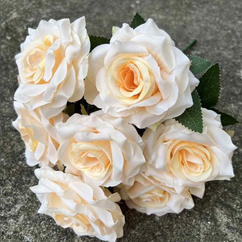 Artificial rose with nine blooms