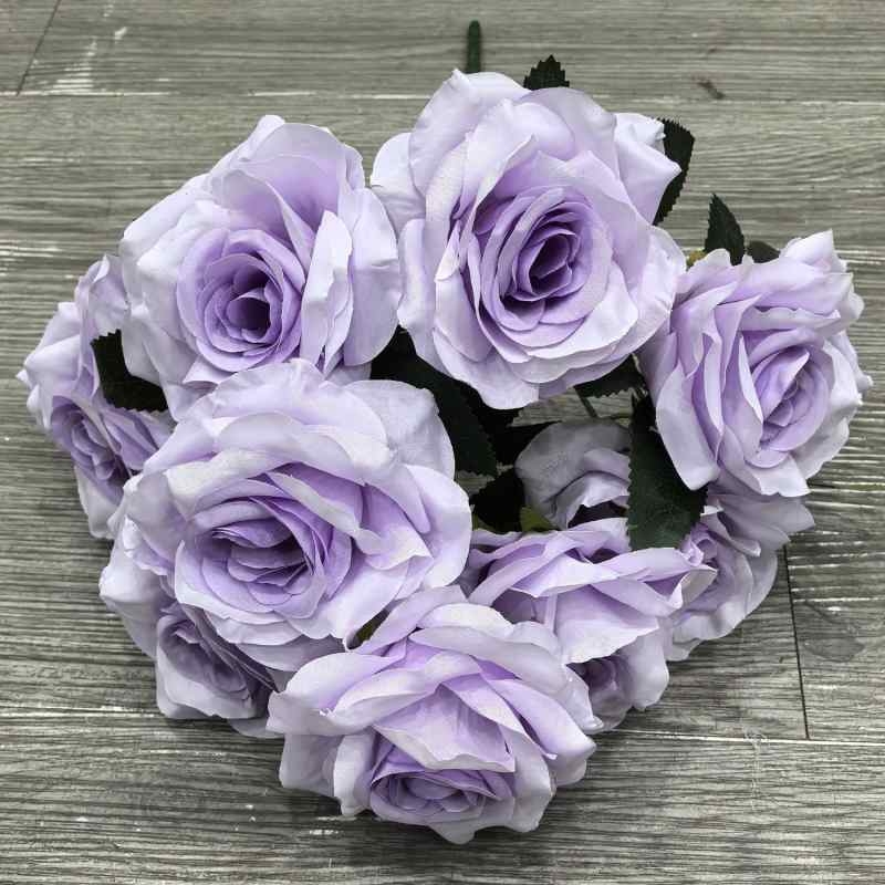 Artificial rose with nine blooms