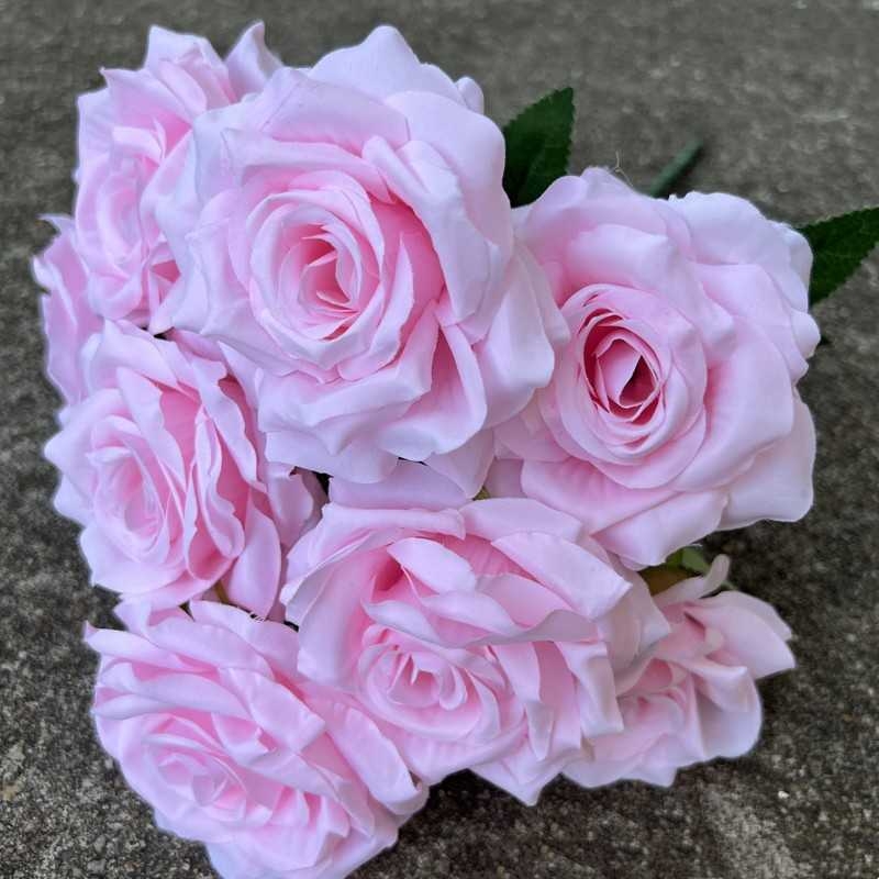 Artificial rose with nine blooms