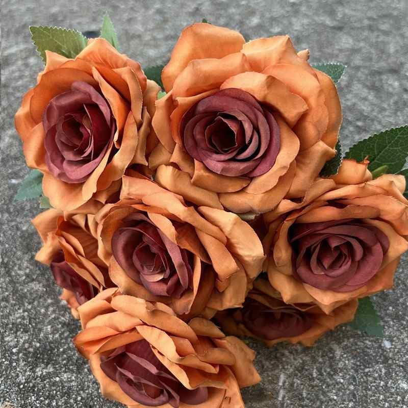 Artificial rose with nine blooms