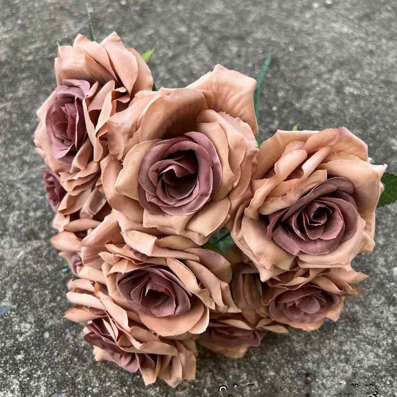 Artificial rose with nine blooms