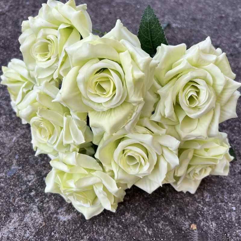 Artificial rose with nine blooms