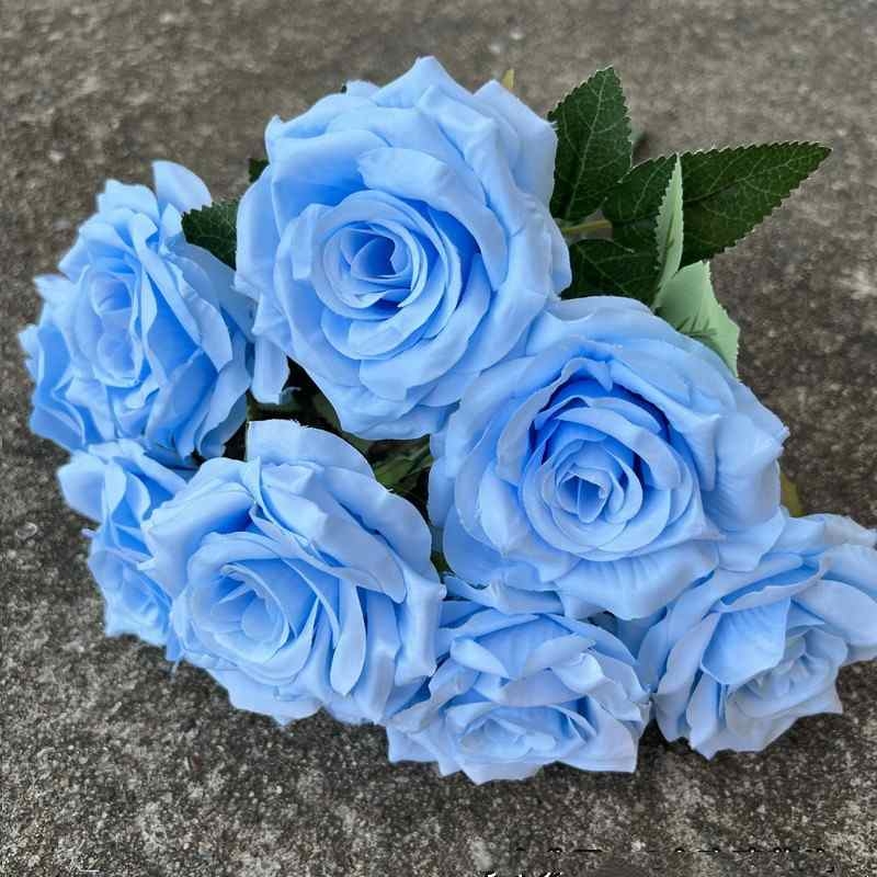Artificial rose with nine blooms