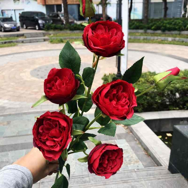 Artificial roses with seven blooms