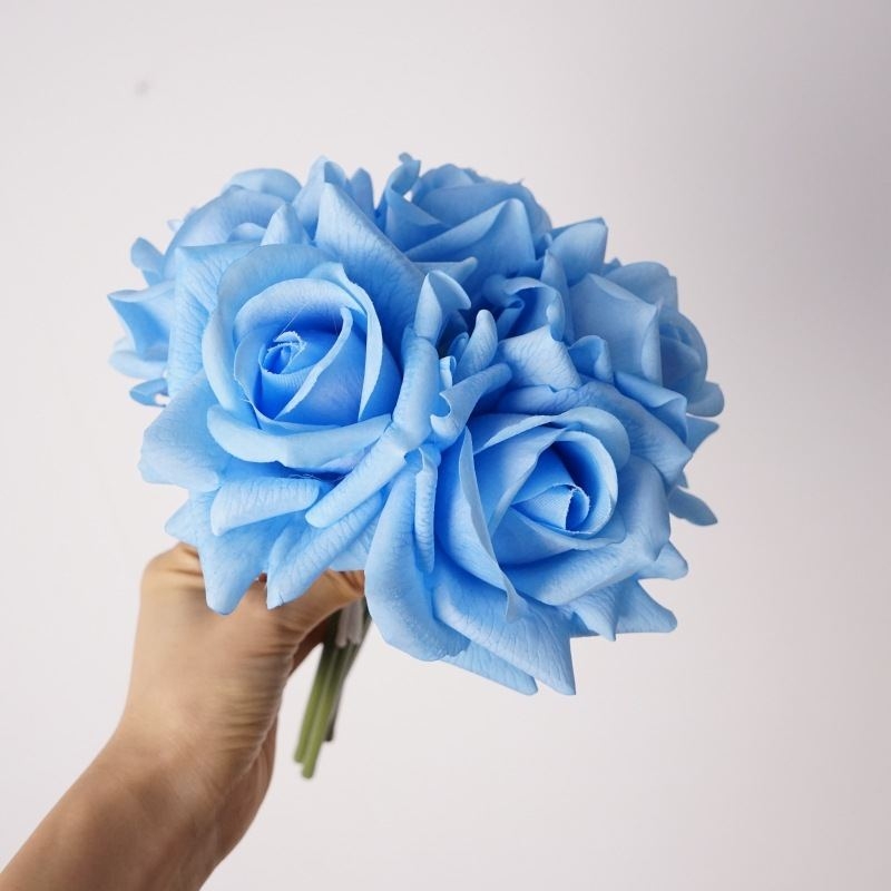 Wholesale Artificial Curled-Edge Rose Bouquet –25cm  5 Blooms