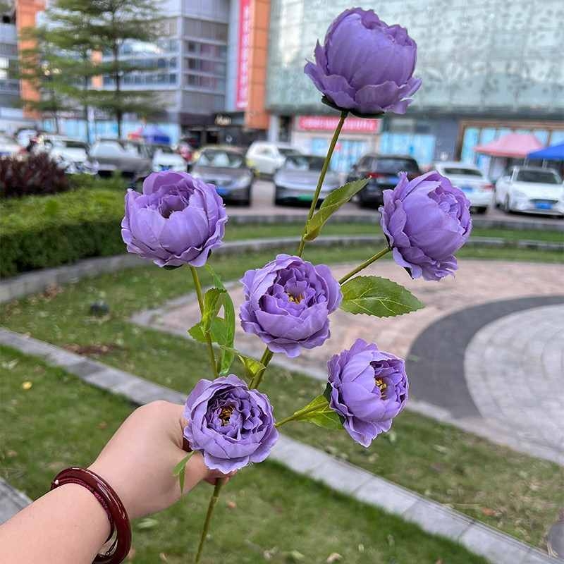 Artificial peony with 6 bloom