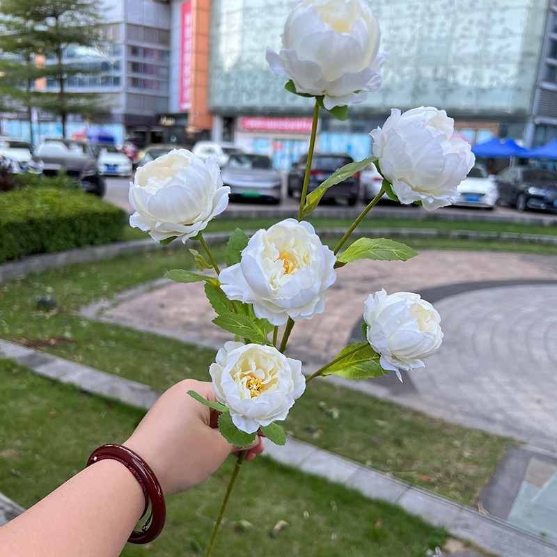 Artificial peony with 6 bloom