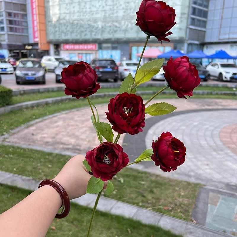 Artificial peony with 6 bloom