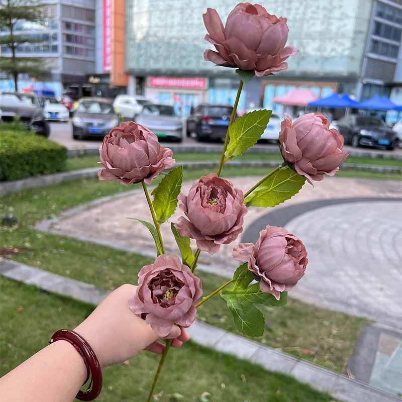 Artificial peony with 6 bloom