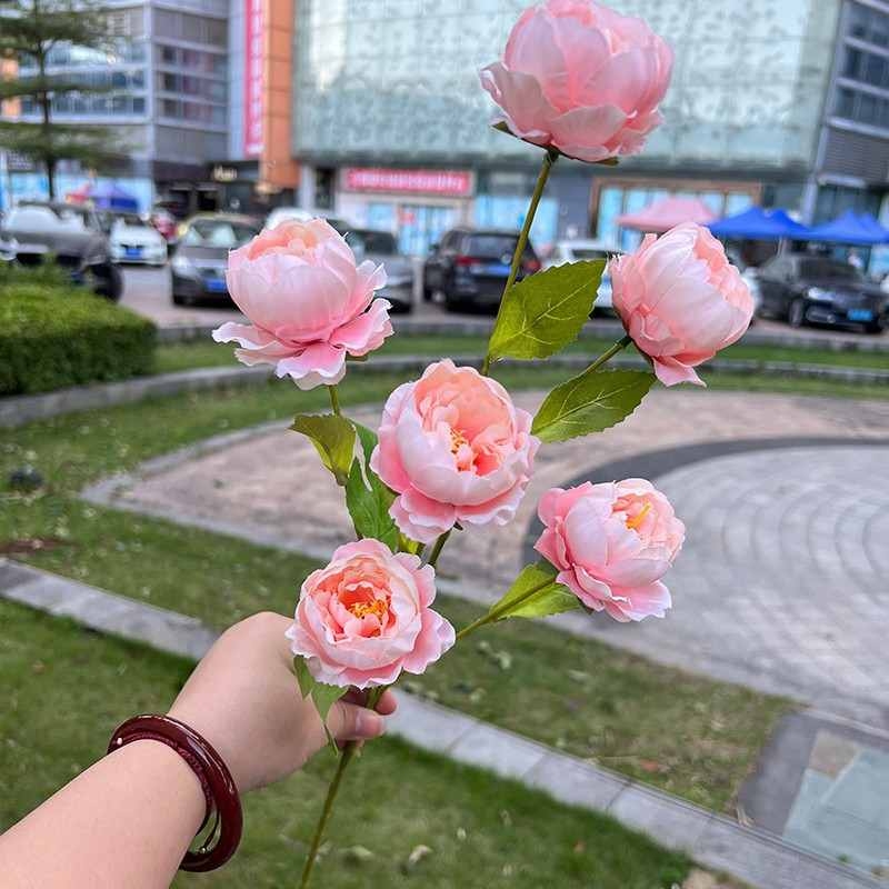 Artificial peony with 6 bloom