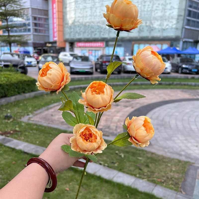Artificial peony with 6 bloom