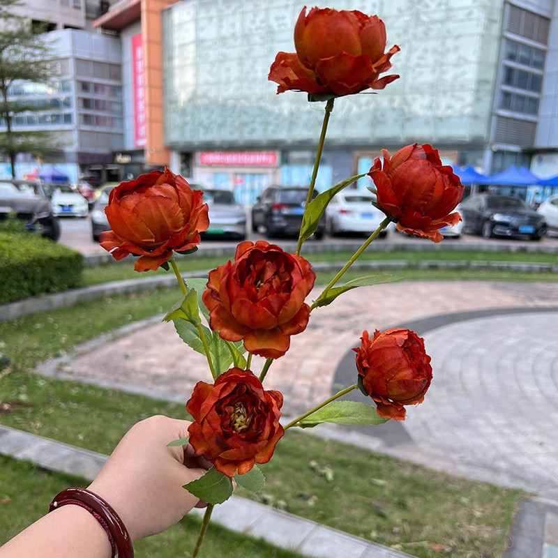 Artificial peony with 6 bloom