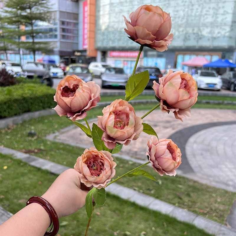 Artificial peony with 6 bloom