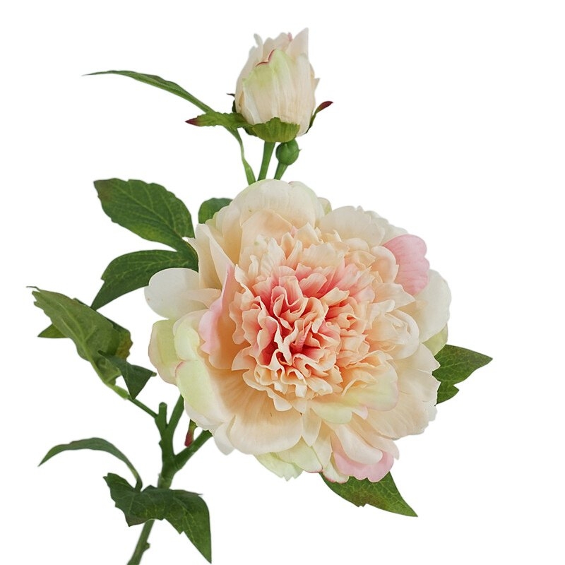 High-quality artificial peony with two blooms