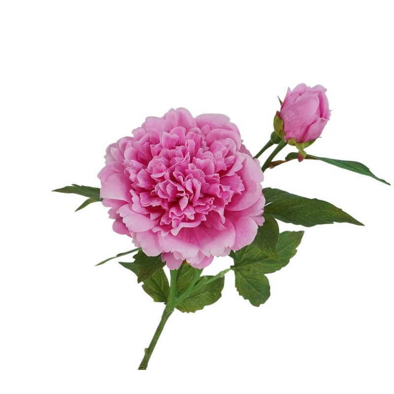High-quality artificial peony with two blooms