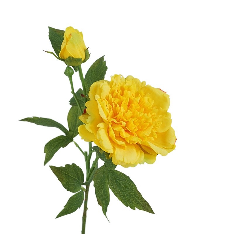 High-quality artificial peony with two blooms