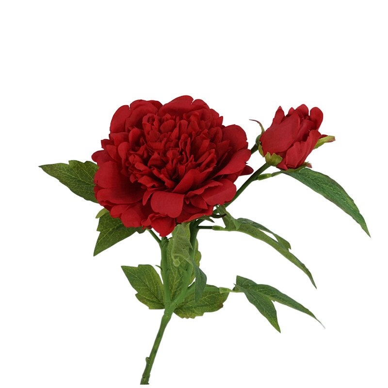 High-quality artificial peony with two blooms
