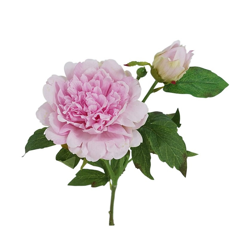 High-quality artificial peony with two blooms